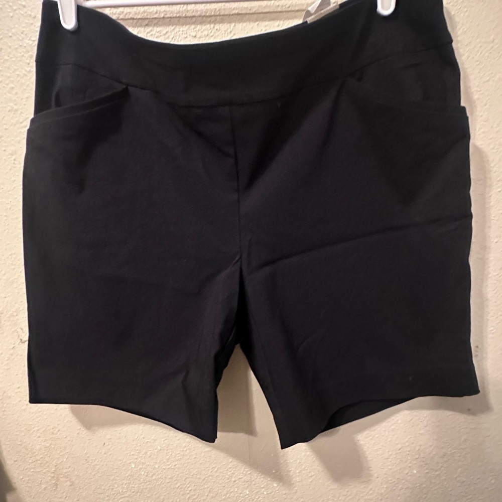 Chico's Black High-Waist Ponte Shorts